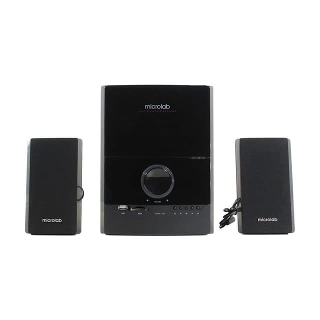 Акустическая система, Microlab, M500U/2.1, 40Вт(12Вт*2+16Вт), Вход 2RCA, USB / SD slots , Выход 2RCA, Чёрный