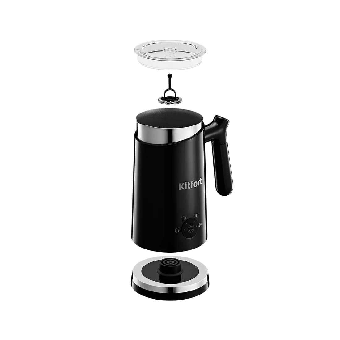 Капучинатор, Kitfort, КТ-780, Объем 300 мл, 4 режима, Нержавеющая сталь, Мощность 500 Вт, Длина шнура 0.7м, Черный
