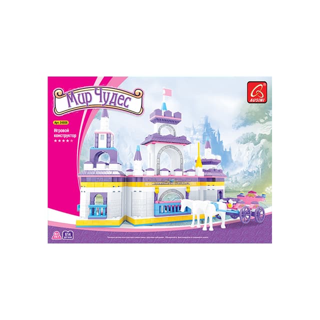 Игровой конструктор, Ausini, 24806, Мир Чудес, Сказочный замок, 614 деталей, Цветная коробка