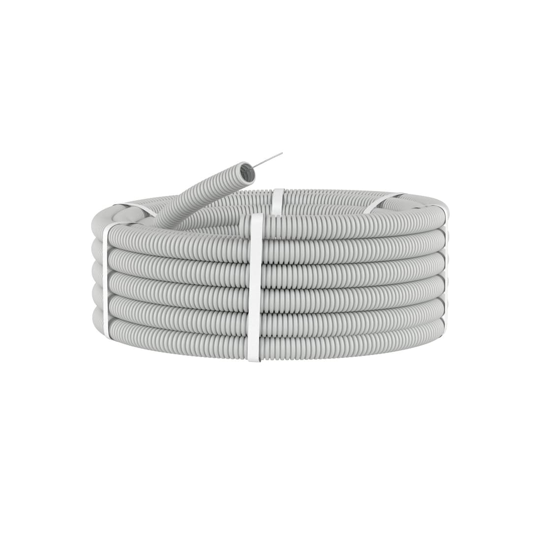 Труба ПВХ гибкая гофр., DKC, 91940, д.40мм, лёгкая с протяжкой, 20м, цвет серый