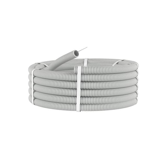 Труба ПВХ гибкая гофр., DKC, 91940, д.40мм, лёгкая с протяжкой, 20м, цвет серый