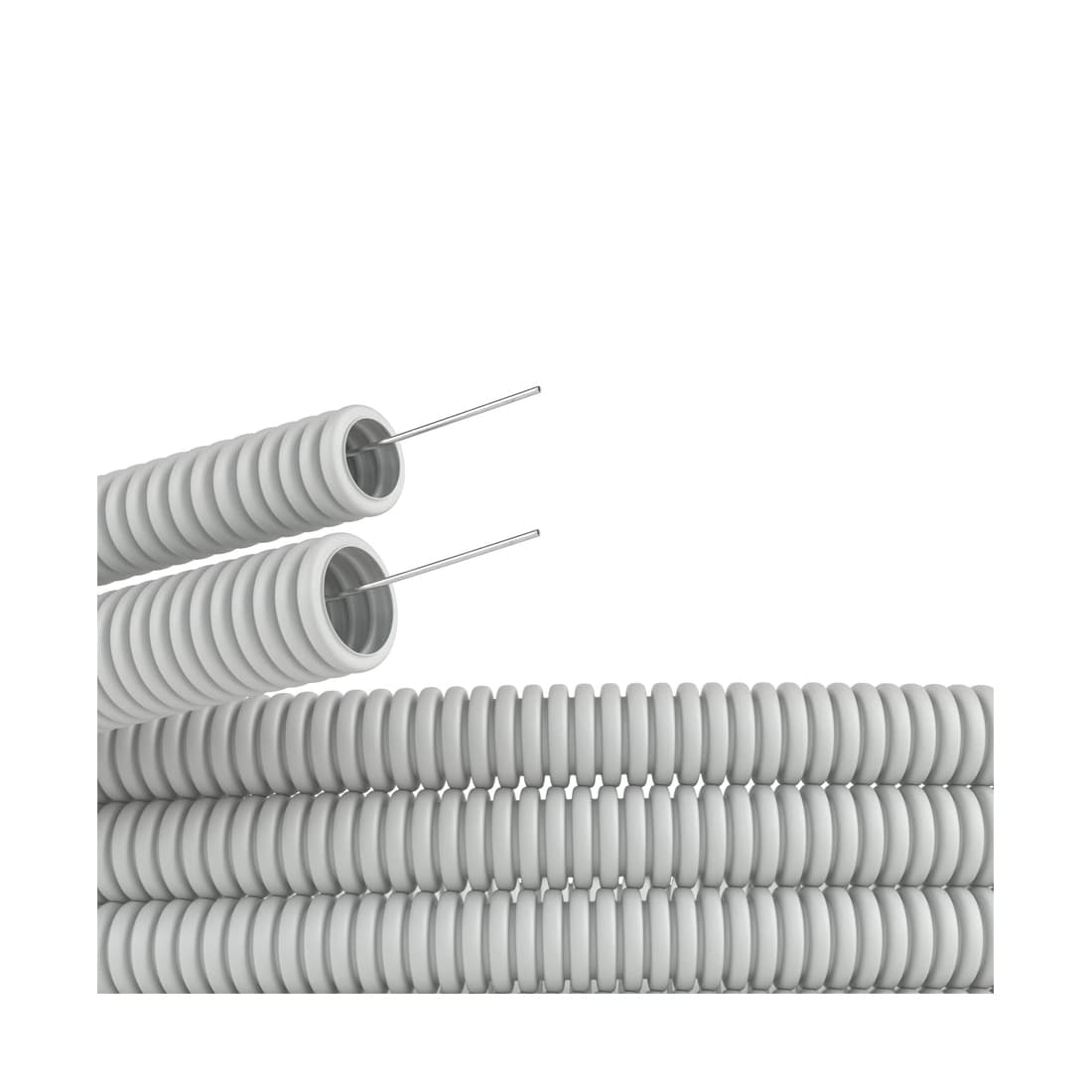 Труба ПВХ гибкая гофр., DKC, 91940, д.40мм, лёгкая с протяжкой, 20м, цвет серый