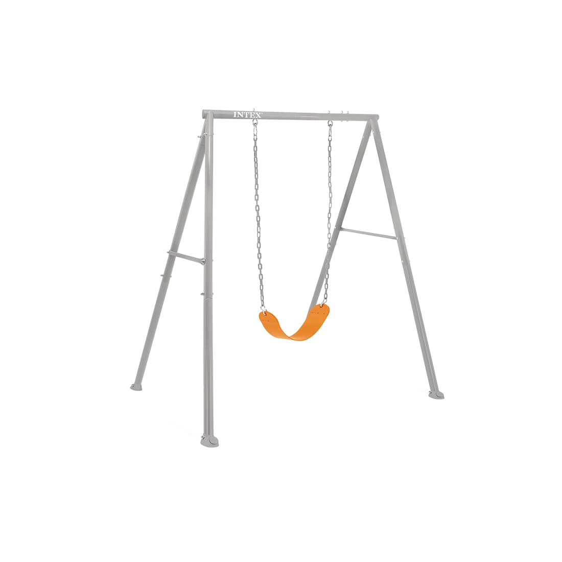 Качели детские, INTEX, 44114, Сталь/винил, 2 вида сидений в наборе, 1.5-10 лет, 170x235x200см, Серые, Цветная коробка