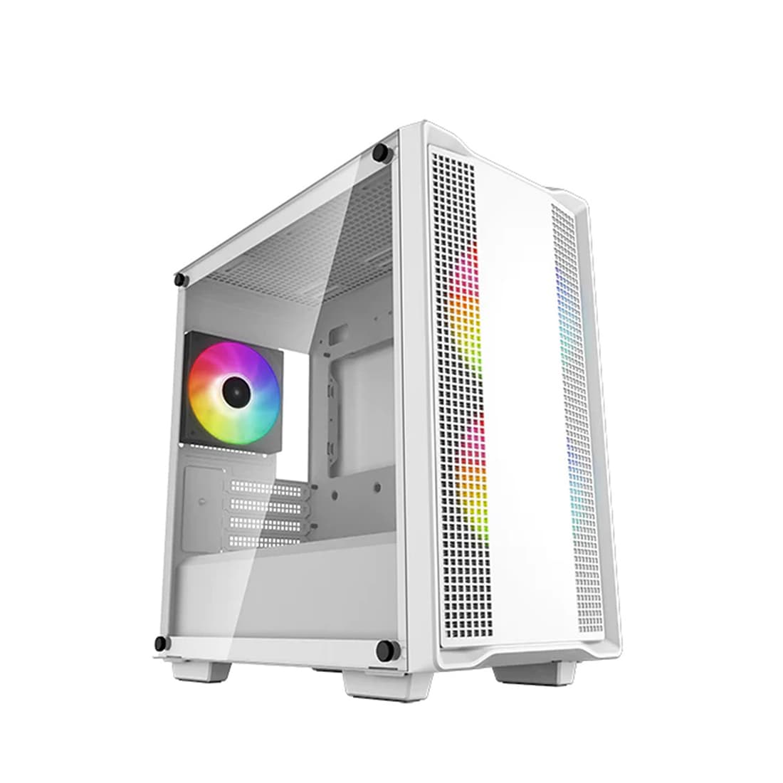 Компьютерный корпус, Deepcool, CC360 WH ARGB R-CC360-WHAPM3-G-1, Mini-ITX/Micro ATX, USB 3.0/2.0, HD-Audio+Mic, Кулер 3*120мм ARGB, Высота процессорного кулера до 165мм, Длина VGA до 320мм, 2*3.5"/2+1*2.5", Толщина 0,5мм, 418x215x431мм, Без Б/П, Белый