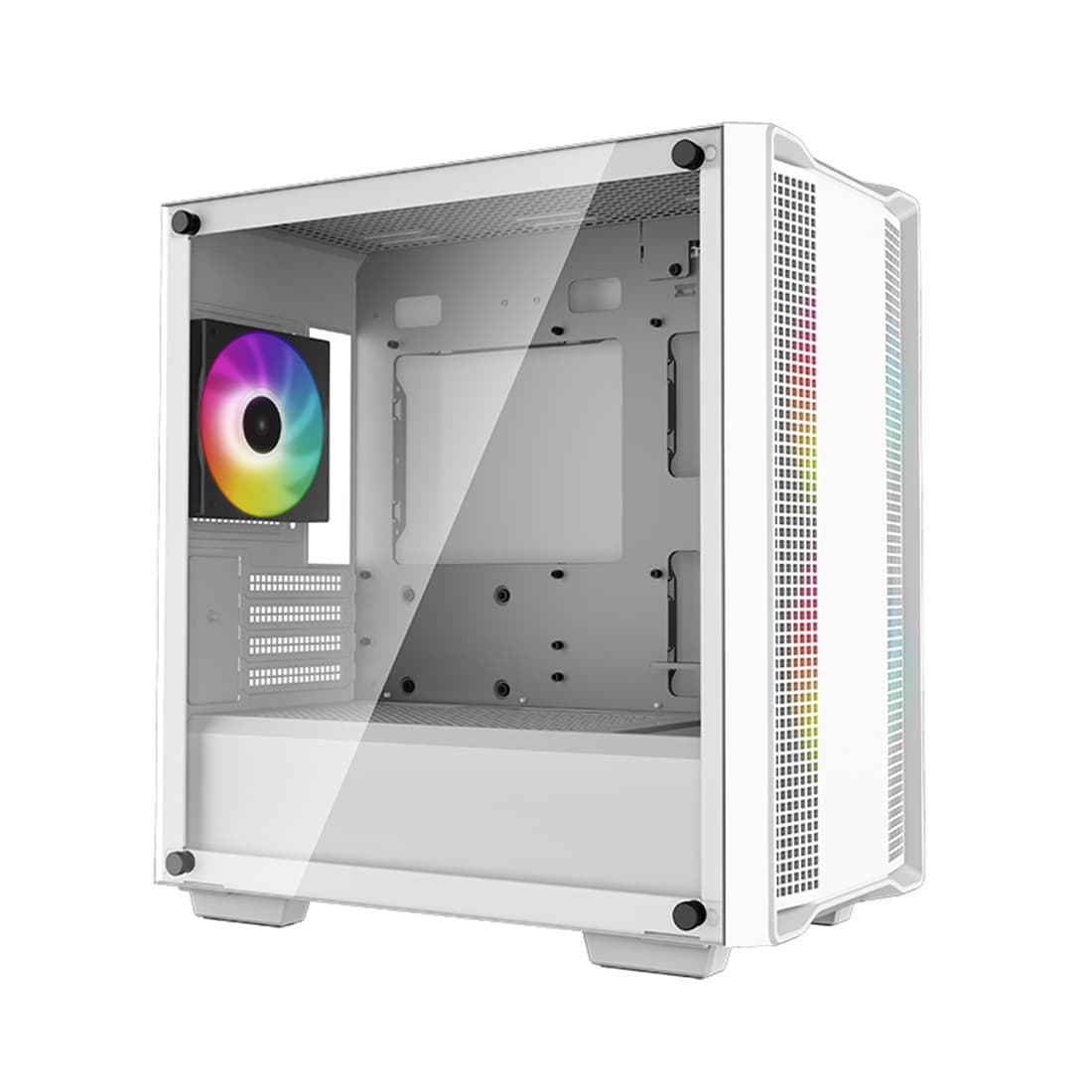Компьютерный корпус, Deepcool, CC360 WH ARGB R-CC360-WHAPM3-G-1, Mini-ITX/Micro ATX, USB 3.0/2.0, HD-Audio+Mic, Кулер 3*120мм ARGB, Высота процессорного кулера до 165мм, Длина VGA до 320мм, 2*3.5"/2+1*2.5", Толщина 0,5мм, 418x215x431мм, Без Б/П, Белый