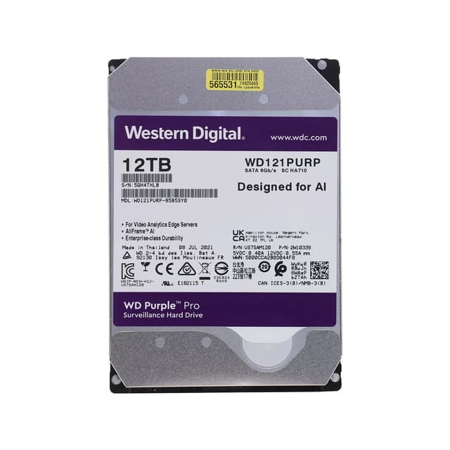 Жесткий диск, Western Digital, WD121PURP , HDD 12Tb, SATA 6Gb/s, 3.5", 256MB, 7200 RPM