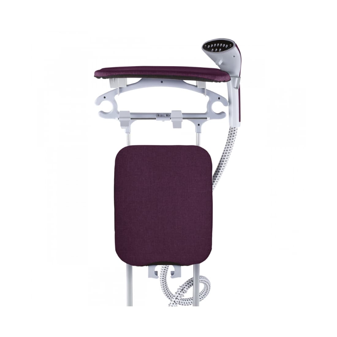 Отпариватель, Scarlett, SC-GS130S09, Мощность 1950 Вт, Регулируемый пар до 45 г/мин, Резервуар для воды 2000 мл, Покрытие подошвы Сталь, Вешалка для одежды, Готовность к работе 45 сек, 11 режимов, Длина электрошнура 1.3 м, Съемная доска , Использование в горизонтальном и вертикальном положении, Фиолетовый