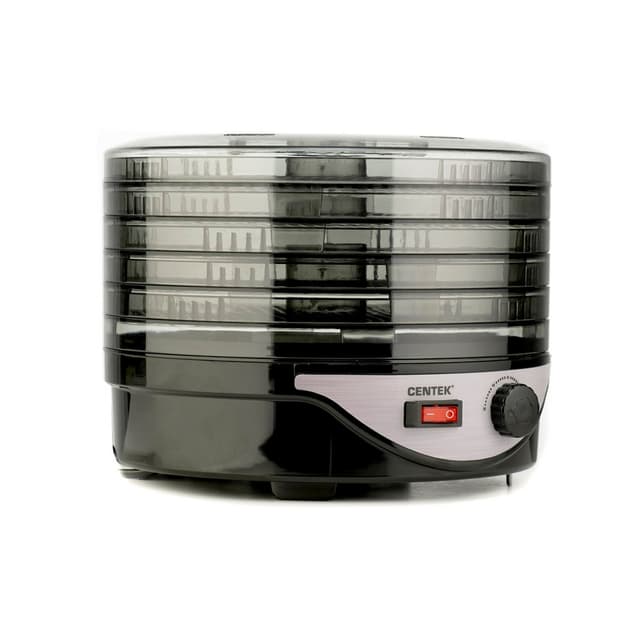 Сушилка для овощей и фруктов, Centek, CT-1658, Объем 4л, 270W, 5 поддонов, Механическое управление, Черный