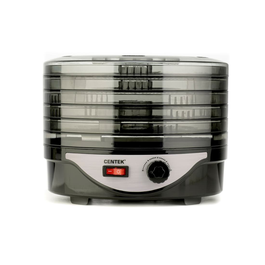 Сушилка для овощей и фруктов, Centek, CT-1658, Объем 4л, 270W, 5 поддонов, Механическое управление, Черный