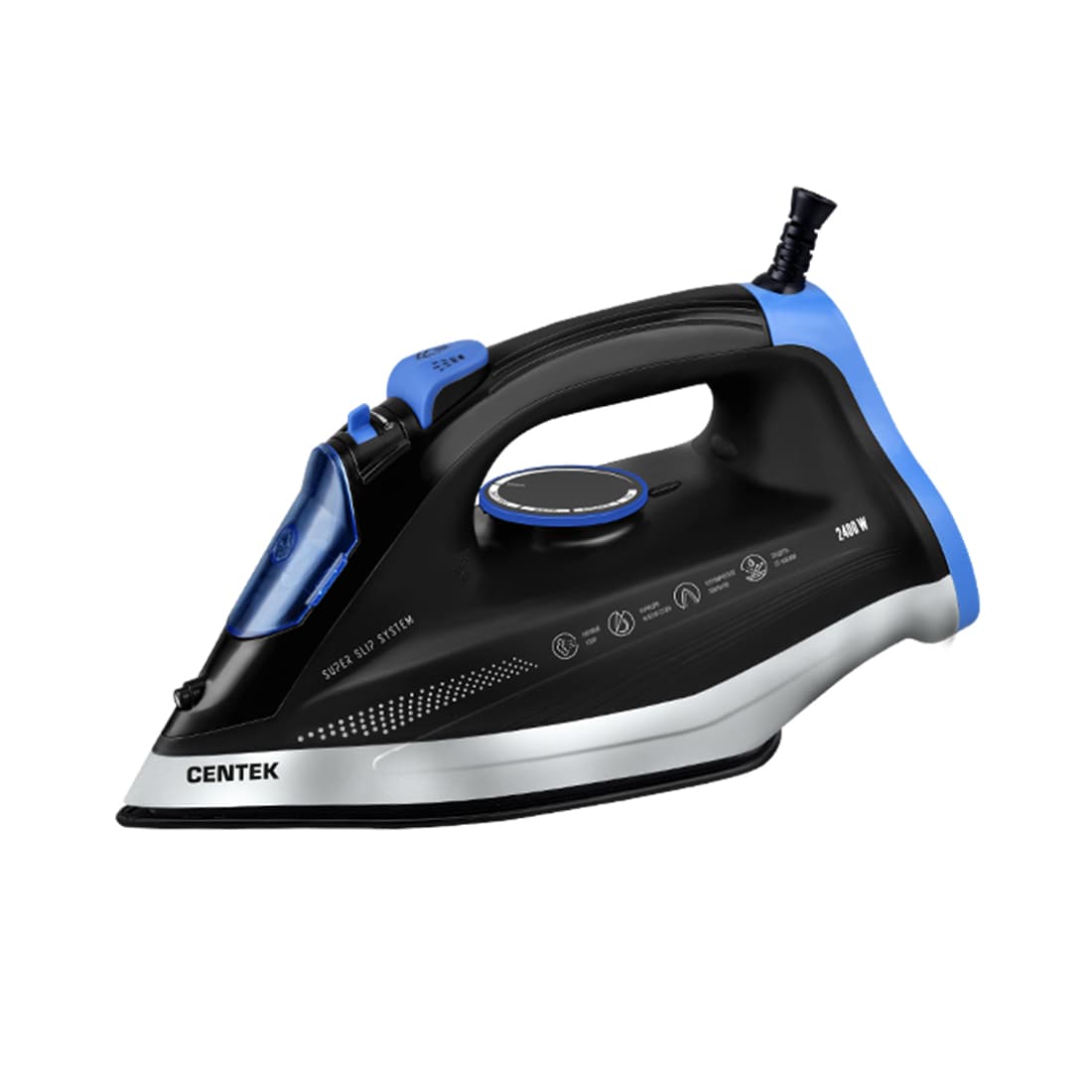 Утюг, Centek, CT-2315, 2600Вт, Керамическая подошва, 320мл, Самоочистка, Паровой удар, Черный