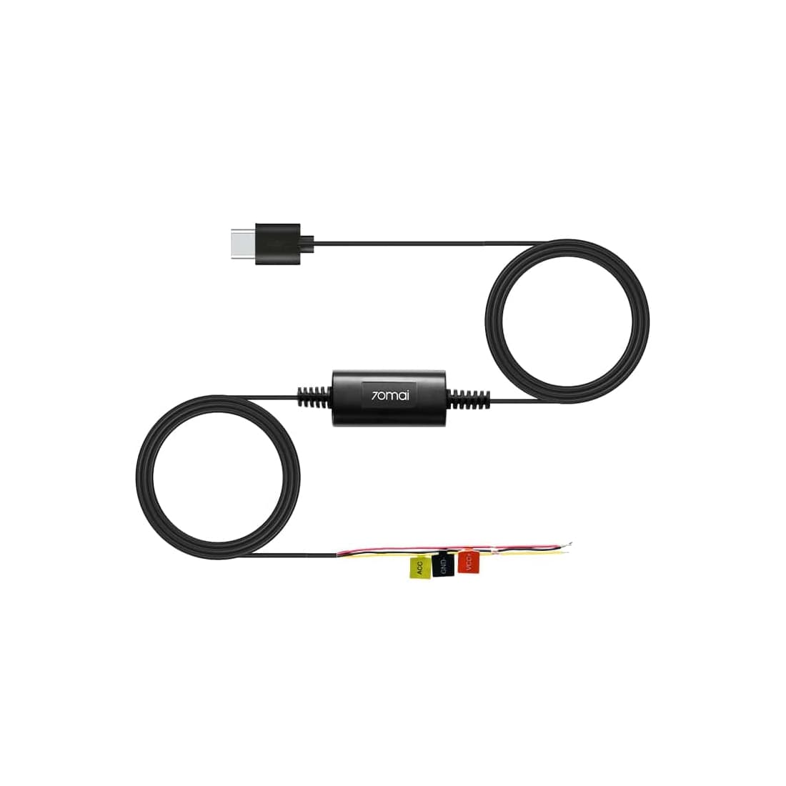 Кабель режима парковки, 70mai, Hardwire Kit UP03, Совместимо с Dash Cam M310/ A510/ A810/ M500/ Omni, 24-часовое аблюдение за парковкой, Длина кабеля 3,3 м, Черный