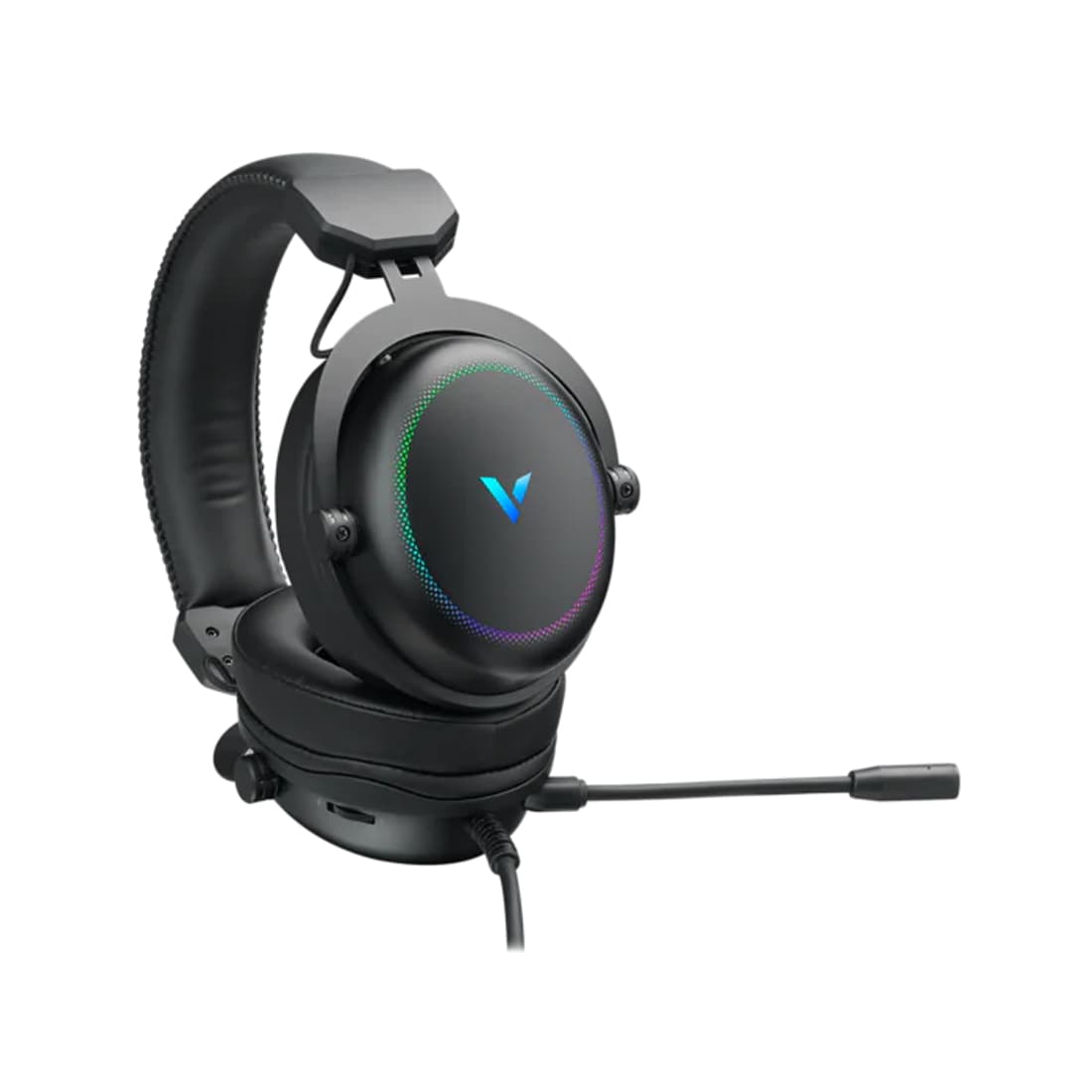 Гарнитура, Rapoo, VH300S, Тип крепления: Дуговые, Микрофон, USB, Длина кабеля 2 м, RGB LED, Игровые, 165 x 105 x 235 мм, Черный