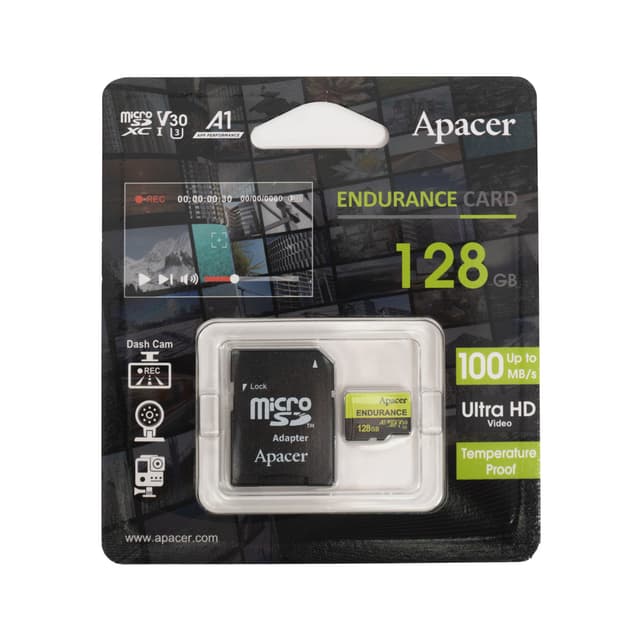 Карта памяти, Apacer, AP128GEDM1D05-R, MicroSDXC 128GB, с адаптером SD