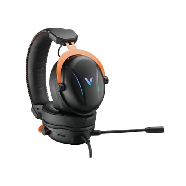 Гарнитура, Rapoo, VH350S, Тип крепления: Дуговые, Микрофон, USB, Длина кабеля 2 м, RGB LED, Игровые, 165 x 105 x 235 мм, Черный