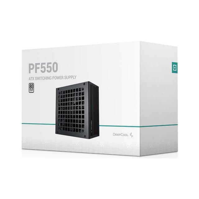 Блок питания, Deepcool, PF550 R-PF550D-HA0B-WDEU, 550W, ATX, White, APFC, 20+4 pin, 4+4pin, 6*Sata, 2*Molex, 2*PCI-E 6+2 pin, Вентилятор 12см, Кабель питания, Чёрный