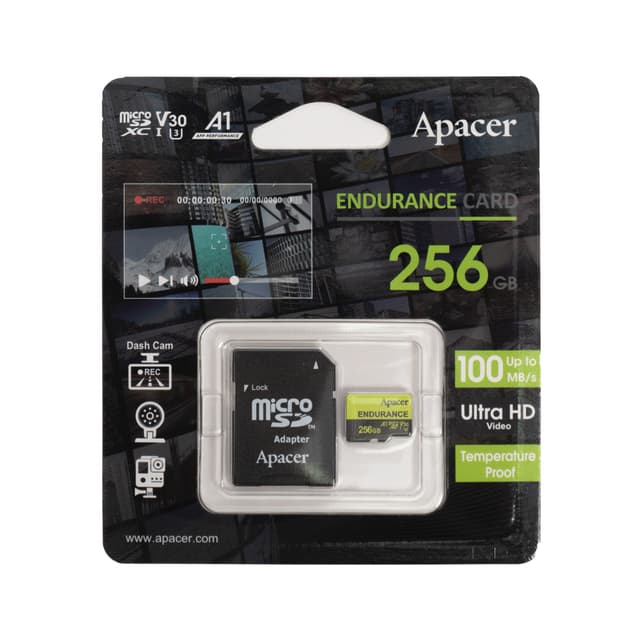Карта памяти, Apacer, AP256GEDM1D05-R, MicroSDXC 256GB, с адаптером SD