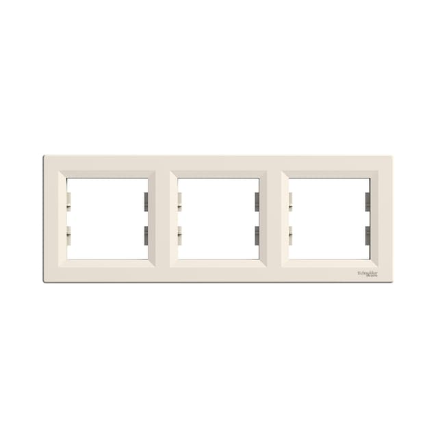 Рамка горизонтальная, SE, EPH5800323, Asfora 3 постовая кремовый