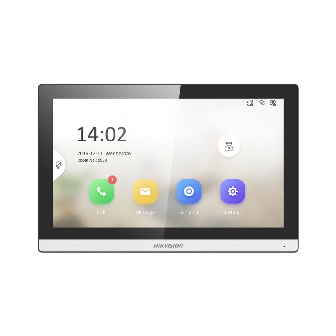 Монитор домофона, Hikvision, DS-KH6350-TE1, 7-дюймовый сенсорный TFT-экран с разрешением 1024  600, Linux, 10 °C до 50 °C,