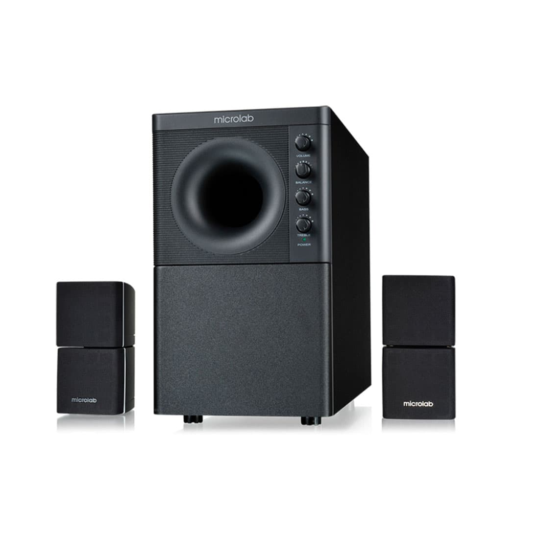 Акустическая система, Microlab, X3BT, 2.1, 98 Вт, Выход 2RCA*2, 30 Гц - 20 кГц, Bluetooth, МДФ, Черный