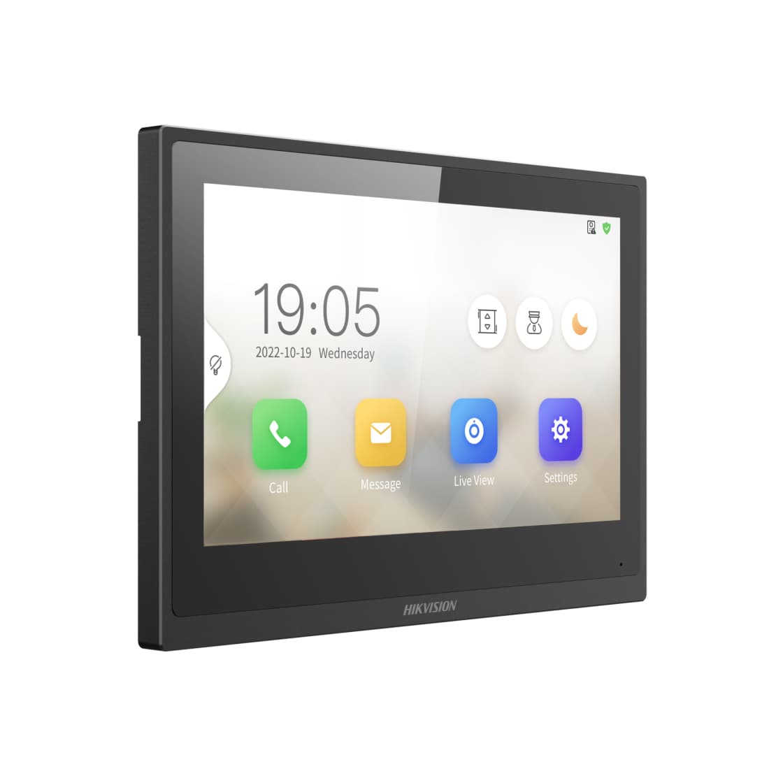 Монитор домофона, Hikvision, DS-KH6351-WTE1 7", 7-дюймовый сенсорный TFT-экран с разрешением 1024  600, Linux, Wi-Fi 2,4 ГГц, -10 °C до 50 °C