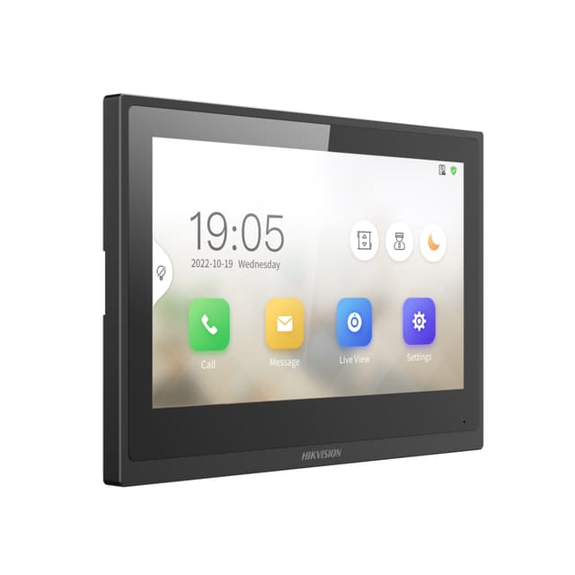 Монитор домофона, Hikvision, DS-KH6351-WTE1 7", 7-дюймовый сенсорный TFT-экран с разрешением 1024  600, Linux, Wi-Fi 2,4 ГГц, -10 °C до 50 °C