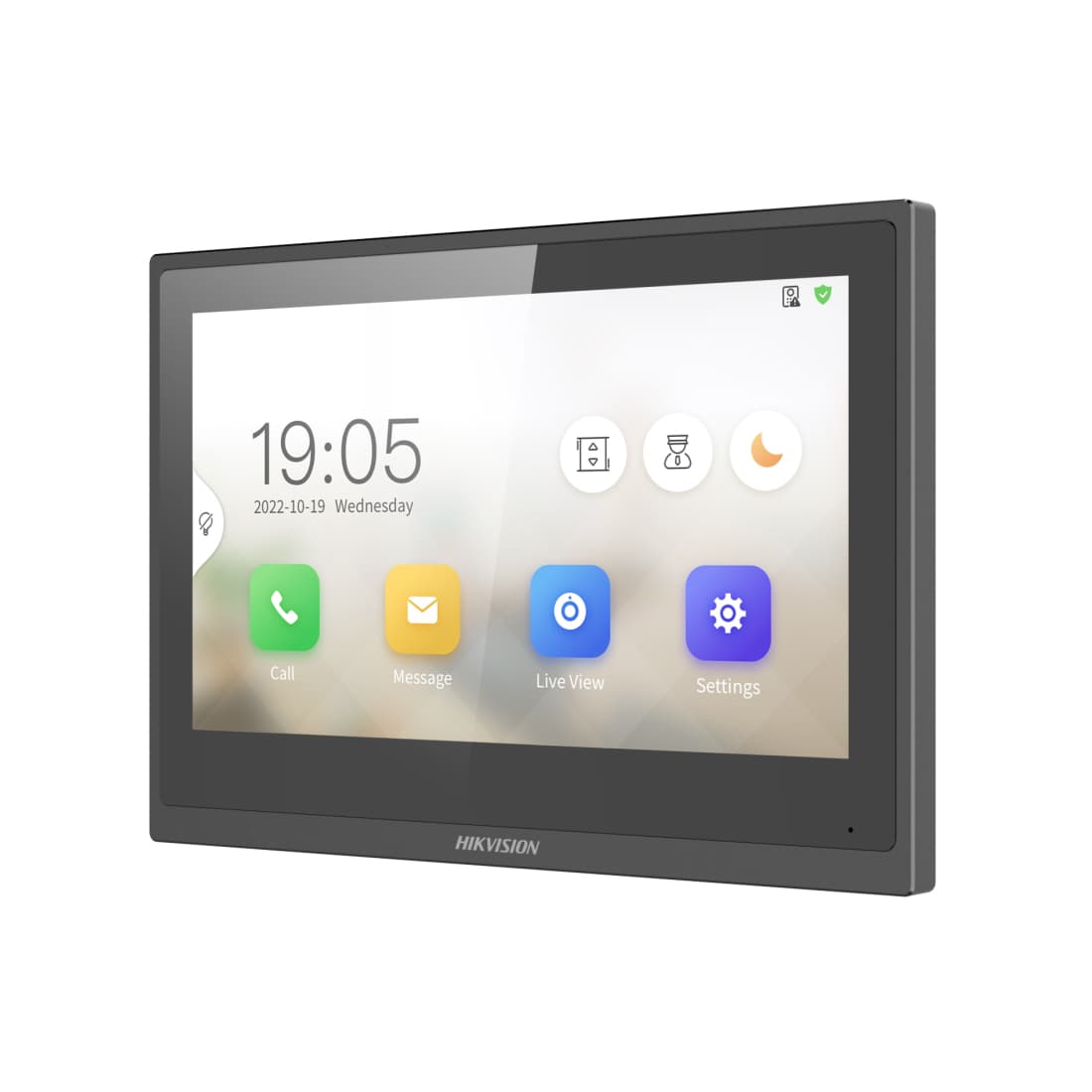 Монитор домофона, Hikvision, DS-KH6351-WTE1 7", 7-дюймовый сенсорный TFT-экран с разрешением 1024  600, Linux, Wi-Fi 2,4 ГГц, -10 °C до 50 °C