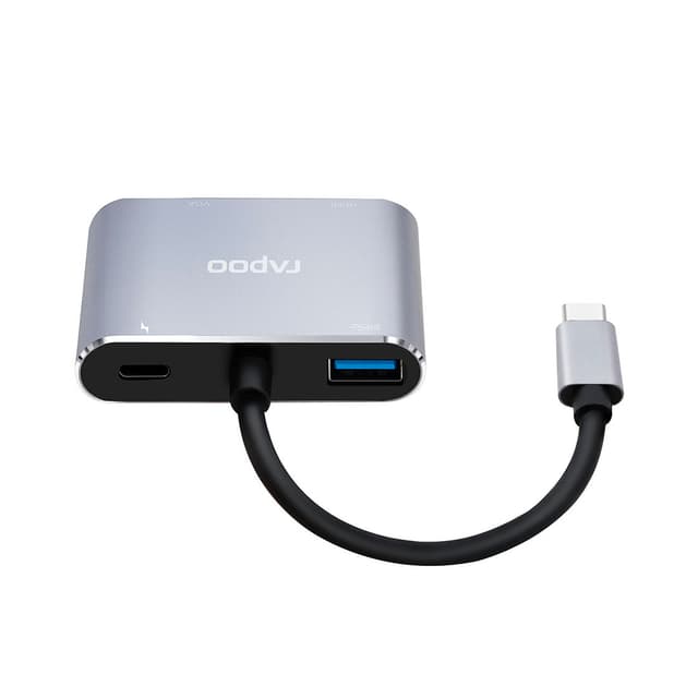 Мультифункциональный адаптер, Rapoo, XD30, 1xHDMI, 1xVGA, Grey