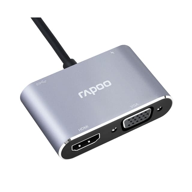 Мультифункциональный адаптер, Rapoo, XD30, 1xHDMI, 1xVGA, Grey