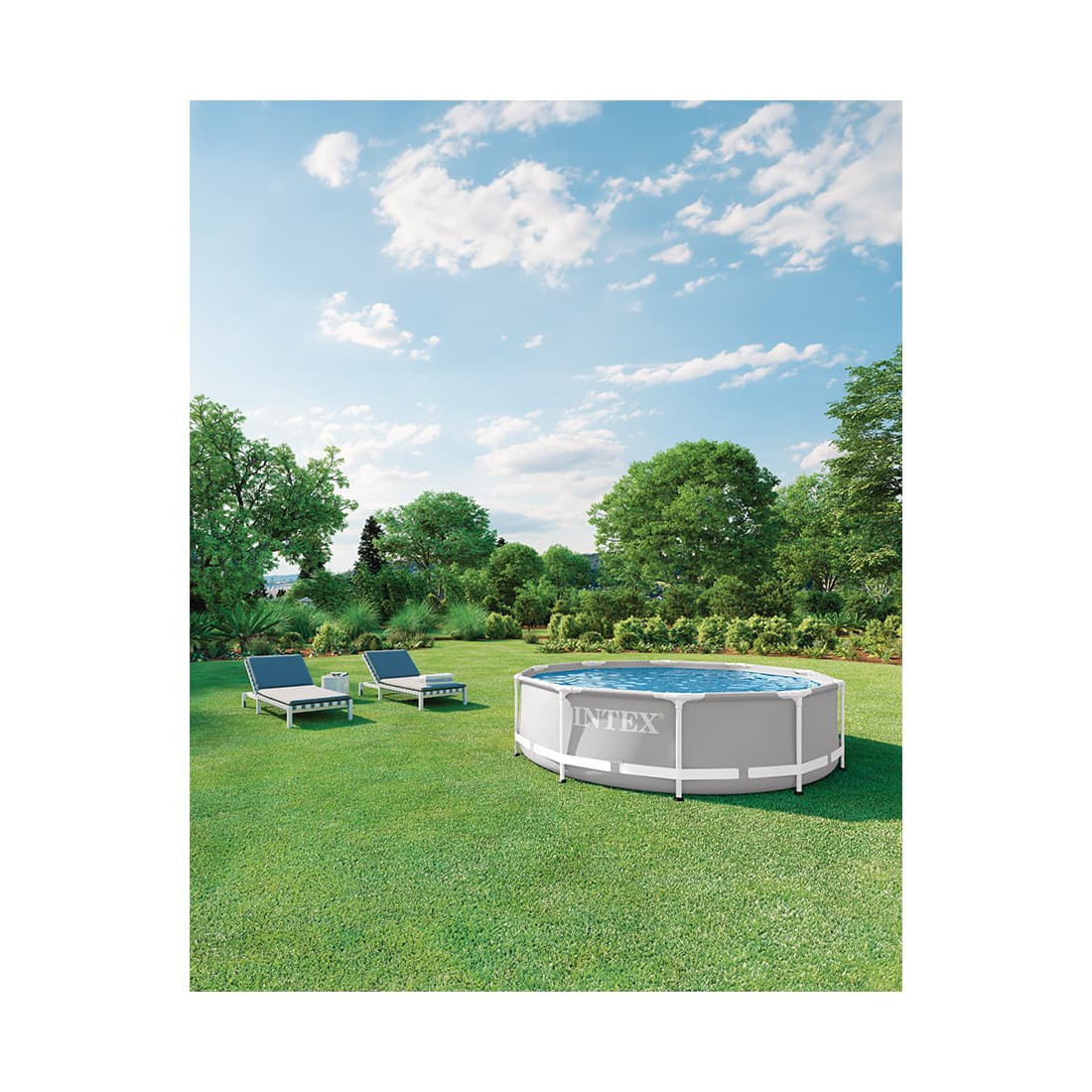 Каркасный бассейн Prism Frame 305 х 76 см, INTEX, 26700NP, Винил, 4485 л., Стальной каркас, Серый, Цветная коробка