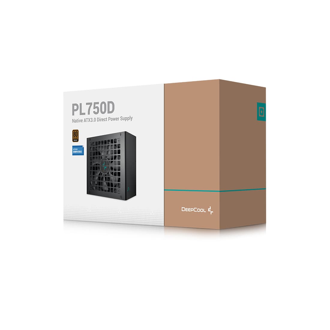Блок питания, Deepcool, PL750D R-PL750D-FC0B-WDEU-V2, 750W, ATX 3.0, Bronze, 20+4 pin, 4+4pin, 8*Sata, 2*Molex, 3*PCI-E 6+2 pin, 1*(16Pin)12VHPWR, Вентилятор 12 см, Кабель питания, Чёрный