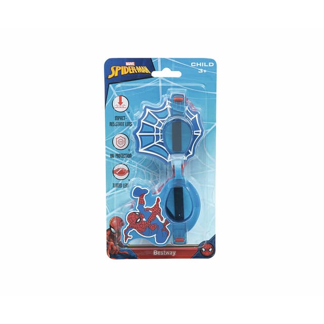 Очки для плавания Goggles, BESTWAY, 98022, Пластик, 3+, Spiderman, Красный, Блистер