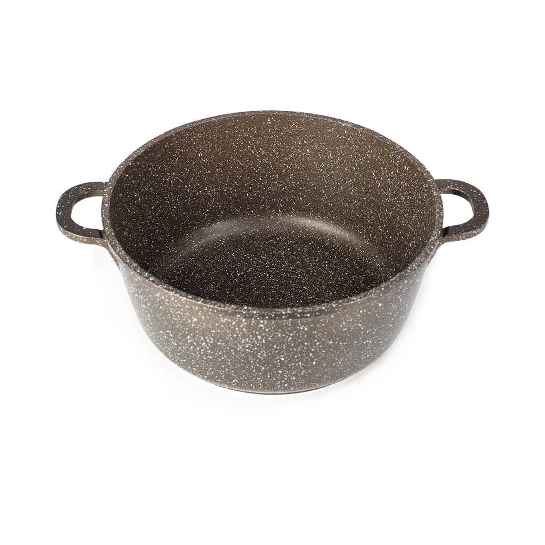 Кастрюля, LARA, CHOCO LR02-202, Диаметр 20 см, Высота 8.5 см, Объем 2.3л, Литой алюминий/Нержавеющая сталь/Стекло, Для всех типов плит, Мойка ручная/в посудомоечной машине, Коричневый