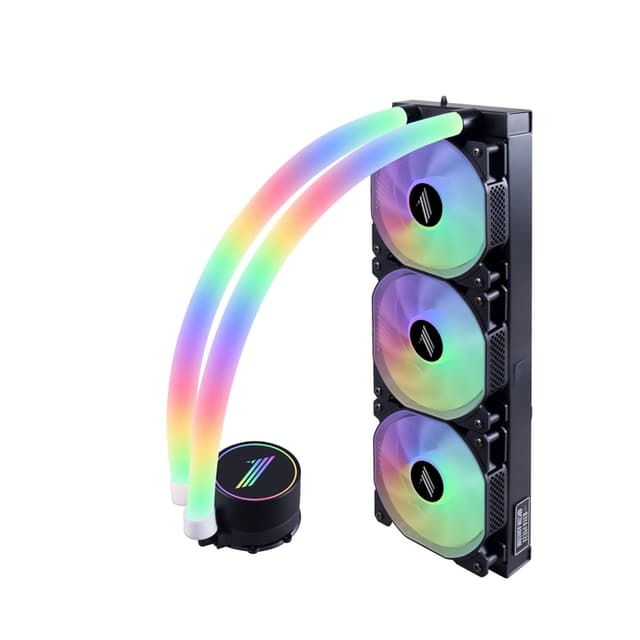 Кулер с водяным охлаждением, 1STPLAYER, MOTHRA MT360 BLACK, Intel LGA: 775/115x/1200/1366/2011/2066 и AMD: AM4/AM3/AM2/FM1/FM2/FM3, TDP300W, 3*120мм, 800-2500 об/мин, 38.09дБ, 95.34 CFM, 3-pin ARGB/4-pin ARGB, 397 х 120 х 27 мм, Черный