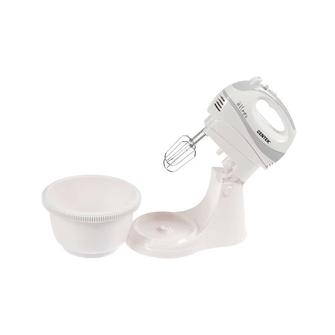 Планетарный миксер, Centek, CT-1106, Мощность 320 Вт, 3л, 5 скоростей+турбо, Взбивание, Замешивание, Белый-серый