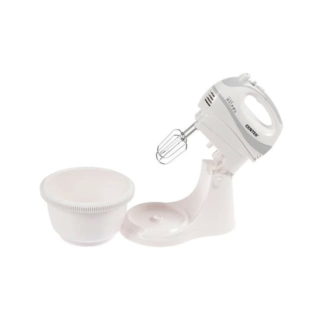Планетарный миксер, Centek, CT-1106, Мощность 320 Вт, 3л, 5 скоростей+турбо, Взбивание, Замешивание, Белый-серый