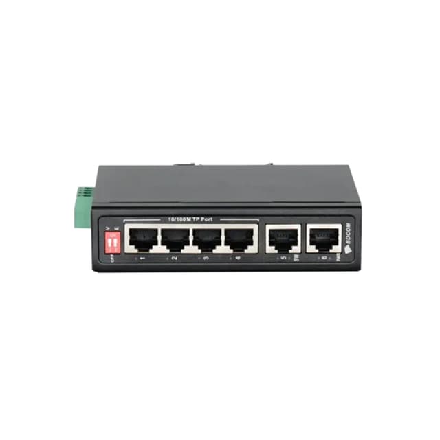 Коммутатор, BDCOM, IES200-1006T, Неуправляемый, 6 портов 10/100M RJ45, DC 12-55В Dual RPS, -40+85° C, DIN-rail, без блока питания
