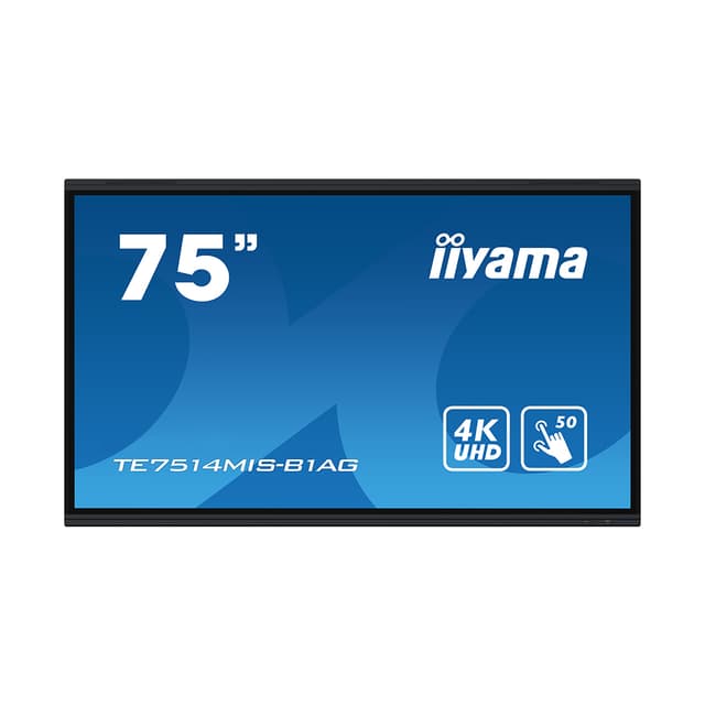 Интерактивная панель, iiyama, TE7514MIS-B1AG, 75", 4K, Android 13, V100, Quad core A76+A55, ОЗУ 8гб, ПЗУ 64гб, чёрный