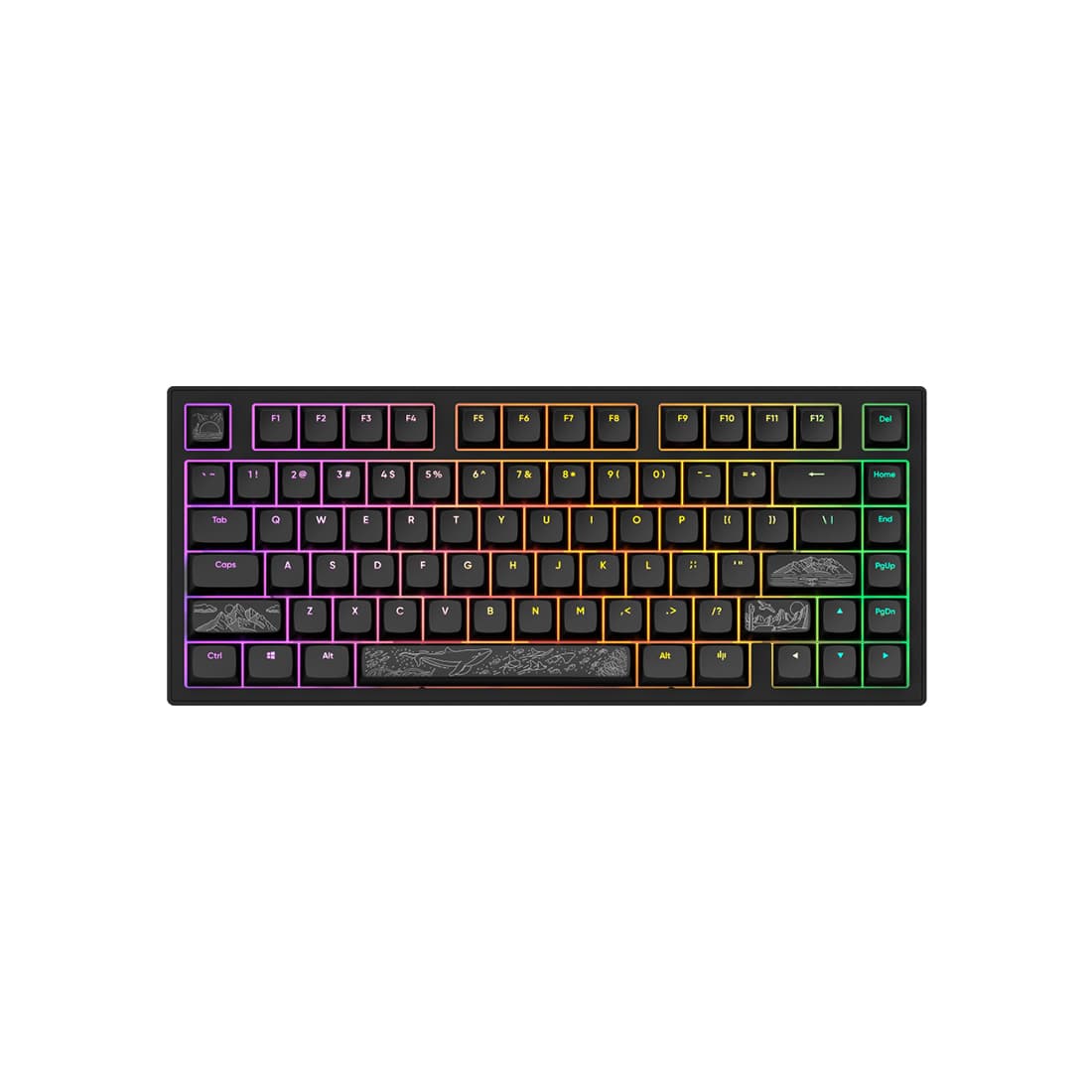 Клавиатура, Dark Project, DPKB_NOSTRA_81_ANSI_BLACK_UA, ALU81A Terra Nostra, Игровая, Механическая, 75%, g3ms Moonstone switches, USB, Подсветка RGB, Размер: 324 x 140 x 43 мм., Анг/Рус, Чёрный