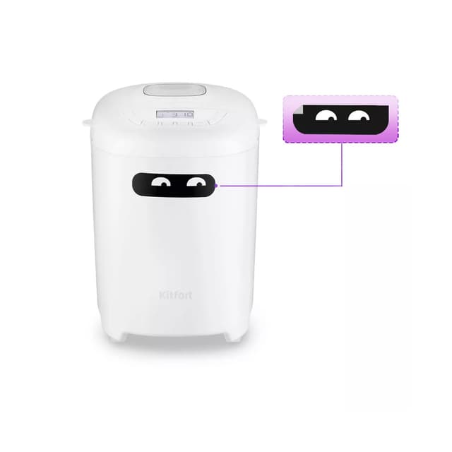 Хлебопечь, Kitfort, КТ-307, 14 программ, Кнопочное управление, Объем формы для выпечки 2.5л, Вес выпечки 700/900 г, Отложенный старт 13 ч, Длина шнура 1.1м, Мощность 550 Вт, Белый