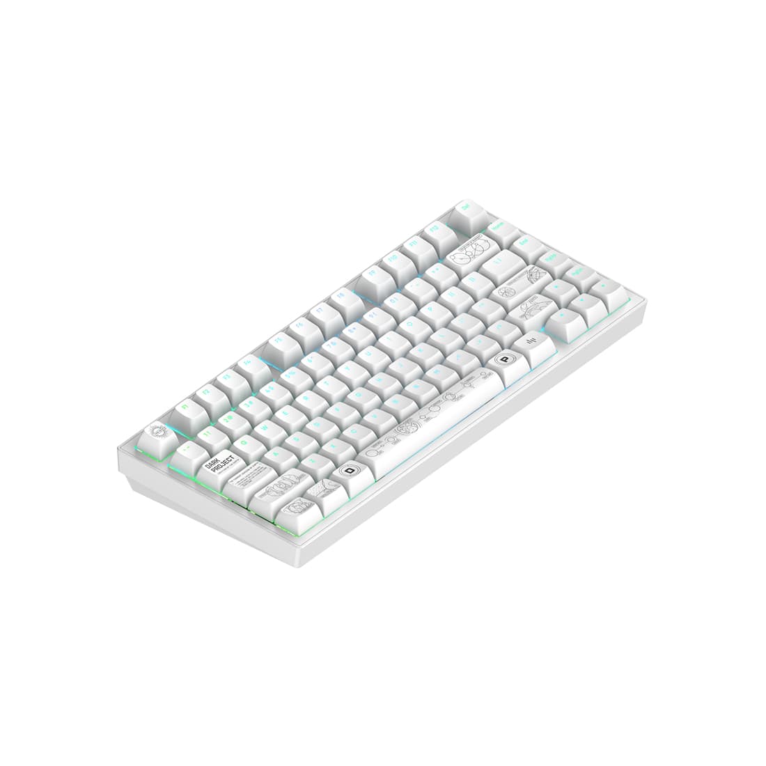 Клавиатура, Dark Project, DPKB_NOVA_81_ANSI_WHITE_UA, ALU81A Terra Nova, Игровая, Механическая, 75%, g3ms Moonstone switches, USB, 2,4 ГГц, Bluetooth, Подсветка RGB, Размер: 324 x 140 x 36 мм., Анг/Рус, Белый