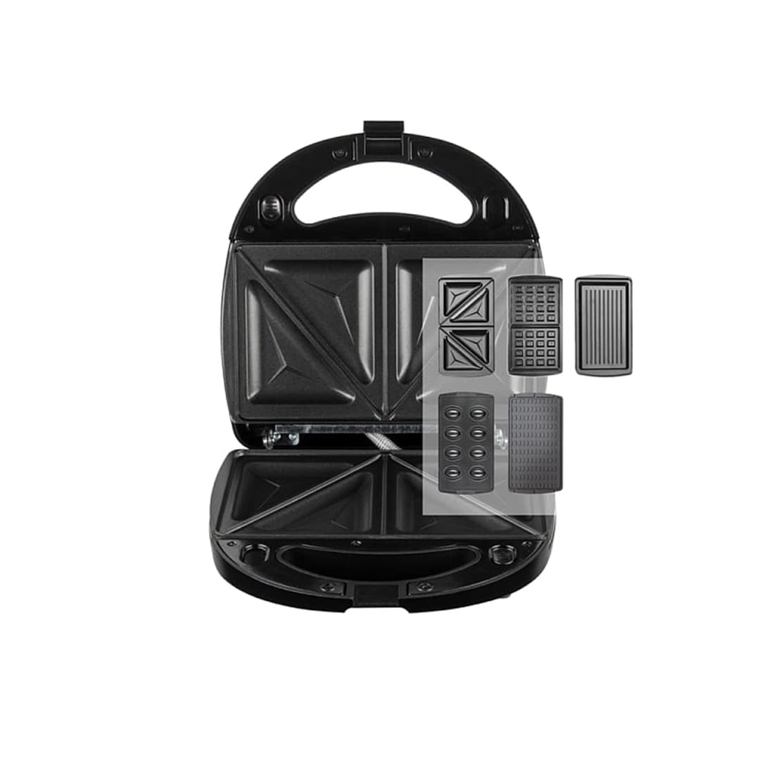 Мультипекарь, Redmond, RMB-M619/5, Мощность 700 Вт, Количество комплектов съемных панелей 5, Съемный поддон для сбора масла/жира, Покрытие панелей - антипригарное, Черный