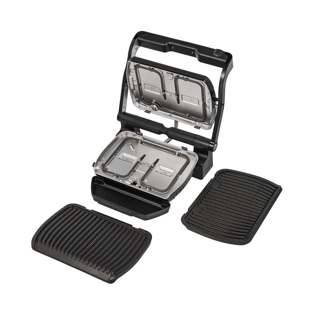 Гриль, Tefal, GC712834, Мощность 2000 Вт, 6 автоматических программ, Съемные панели + поддон, Индикатор степени прожарки, Размеры пластины 30x20 см, Черный