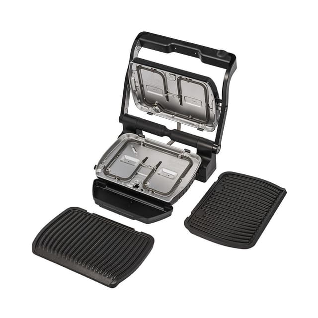 Гриль, Tefal, GC712834, Мощность 2000 Вт, 6 автоматических программ, Съемные панели + поддон, Индикатор степени прожарки, Размеры пластины 30x20 см, Черный