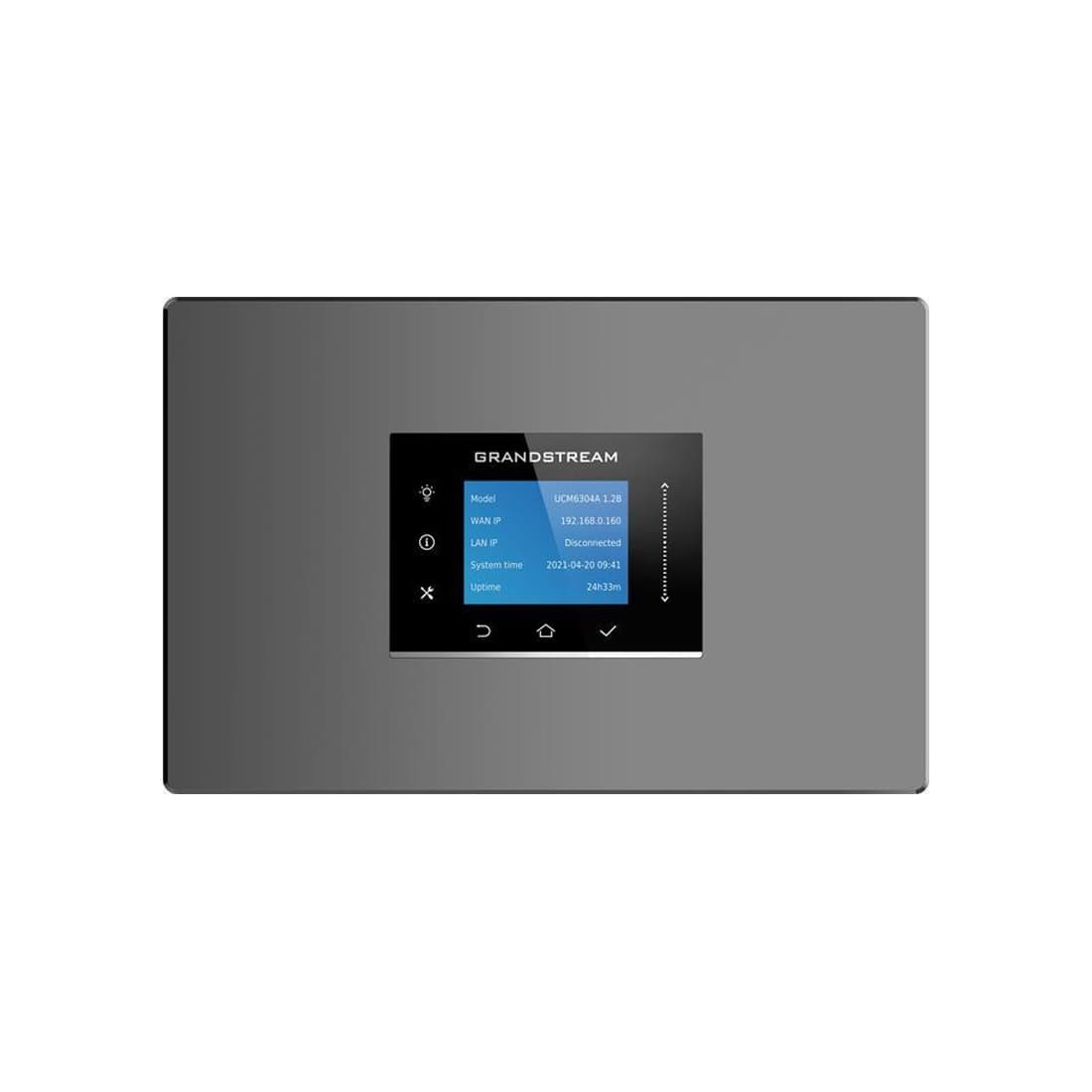 IP-АТС, Grandstream, UCM6304A, 4 RJ11 FXS, 4 RJ11 FXO, 2x GbE PoE LAN/WAN, 1 порт горячего резервирования, 1000 пользователей SIP, 120 одновременных вызовов, UCM RC, блок питания 12 В/2 А