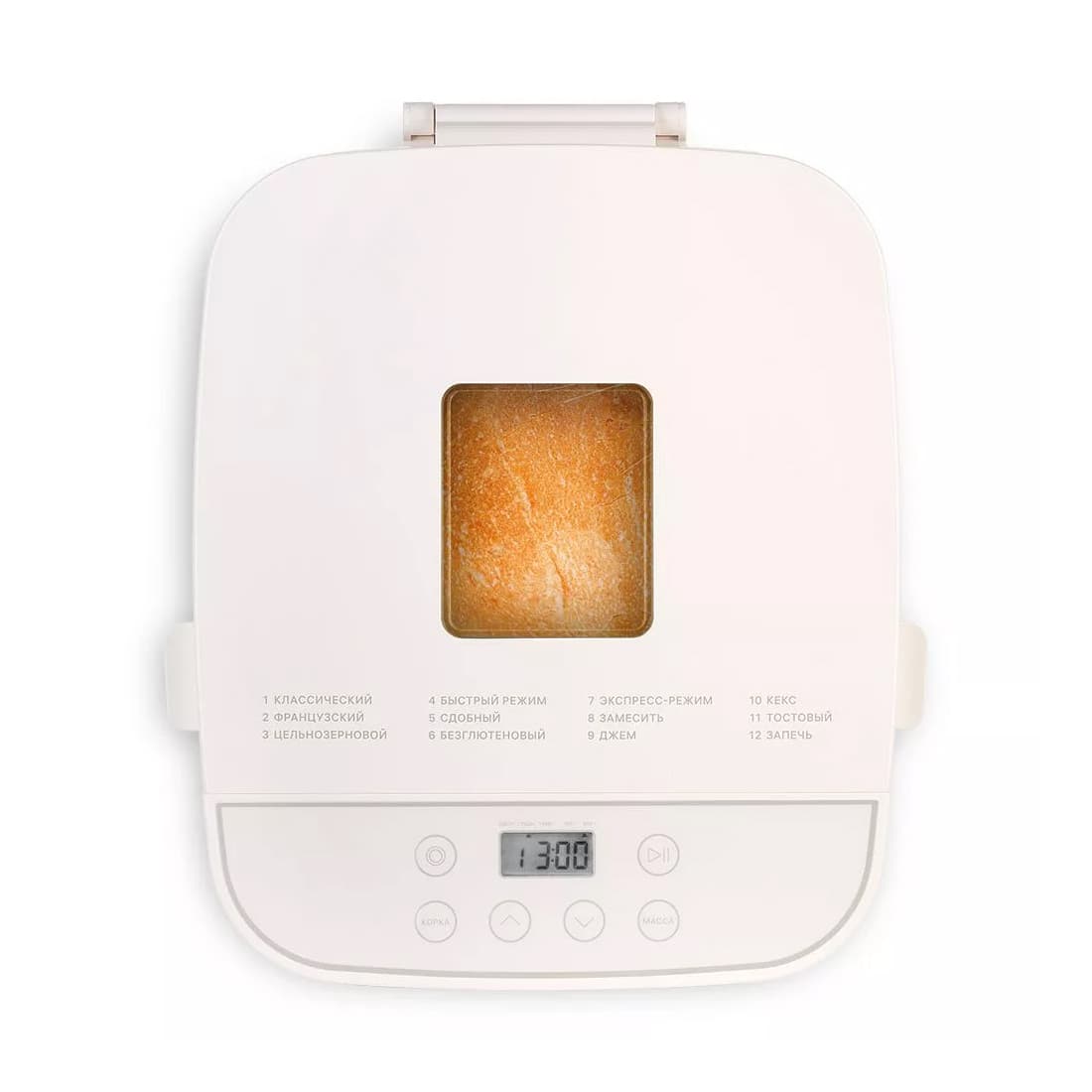 Хлебопечь, Kitfort, КТ-310, Мощность 550 Вт, 12 автомтических программ, Вес выпечки 0.9кг, Время отсрочки 13 ч, Бежевый