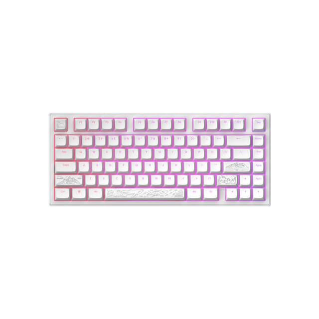 Клавиатура, Dark Project, DPKB_NOSTRA_81_ANSI_WHITE_UA, ALU81A Terra Nostra, Игровая, Механическая, 75%, g3ms Moonstone switches, USB, Подсветка RGB, Размер: 324 x 140 x 43 мм., Анг/Рус, Белый