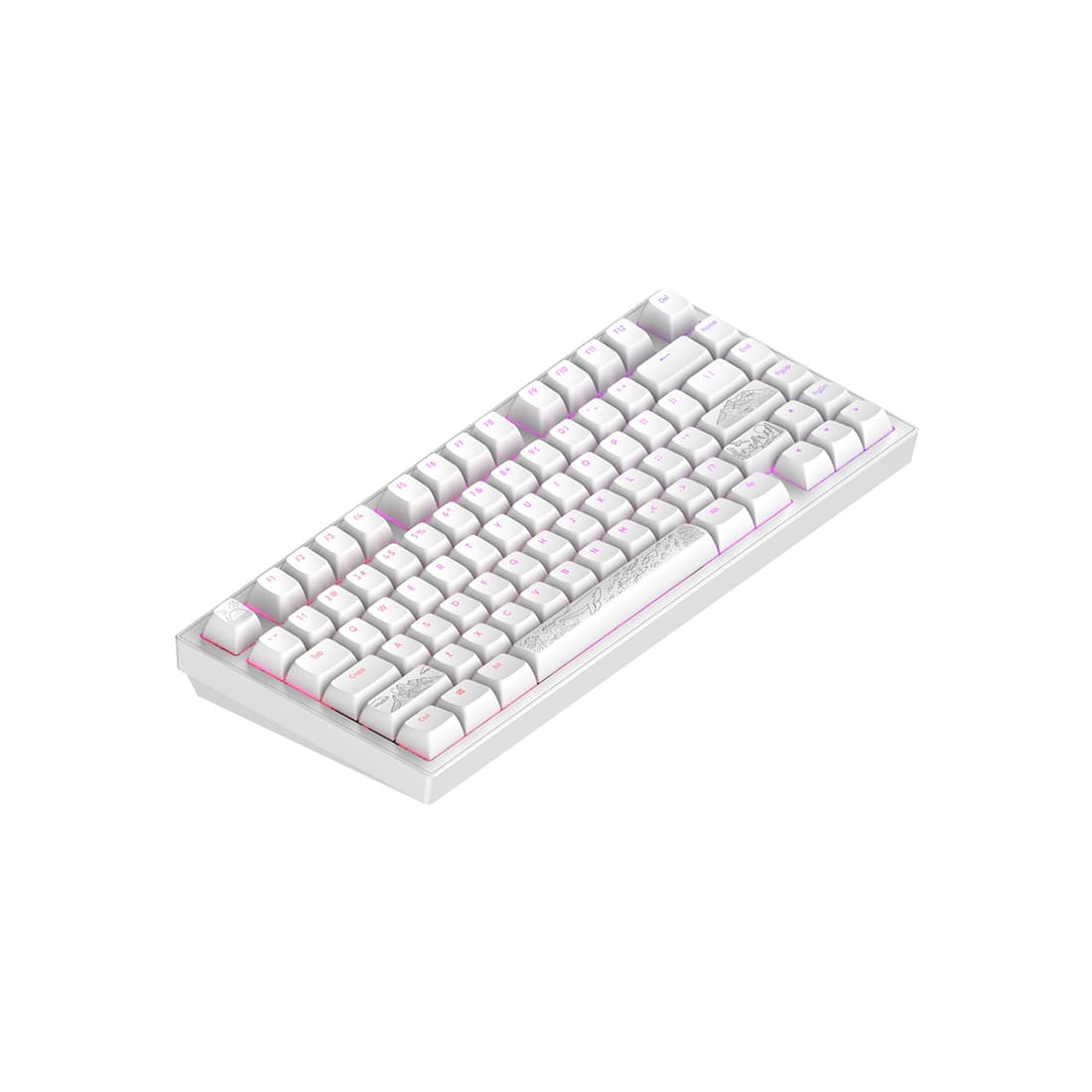 Клавиатура, Dark Project, DPKB_NOSTRA_81_ANSI_WHITE_UA, ALU81A Terra Nostra, Игровая, Механическая, 75%, g3ms Moonstone switches, USB, Подсветка RGB, Размер: 324 x 140 x 43 мм., Анг/Рус, Белый