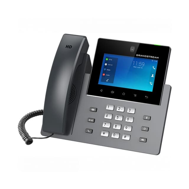 IP-видеотелефон, Grandstream, GXV3450, 16 SIP-аккаунтов, 16 линий, 2x GbE PoE, Wi-Fi, цветной сенсорный ЖК-экран 1280x720 (5.0"), камера 2 Мп, поддержка GBX20, Android 11, блок питания 12 В/1.5 А