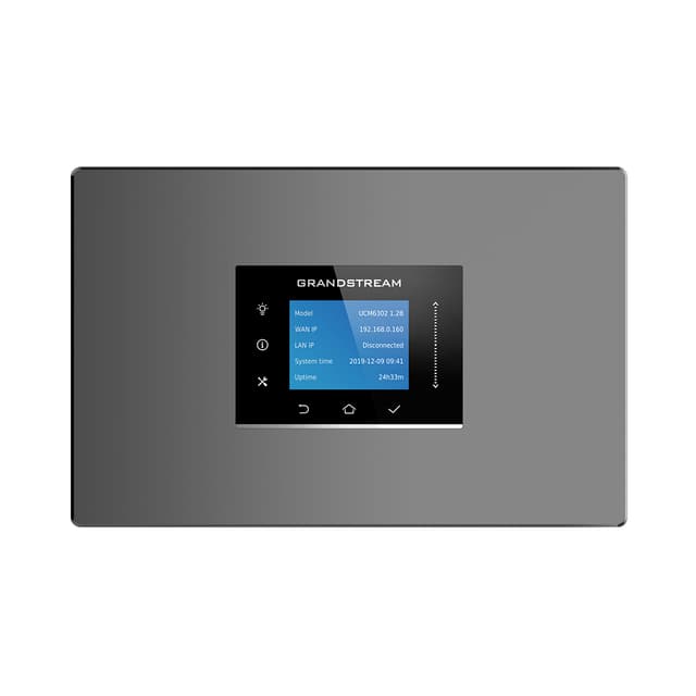 IP-АТС, Grandstream, UCM6301, 1 порт RJ11 FXS, 1 порт RJ11 FXO, 2 порта GbE PoE LAN/WAN, 1 порт горячего резервирования, 500 пользователей SIP, 75 одновременных вызовов, UCM RC, VideoServer, блок питания 12 В/1.5 А