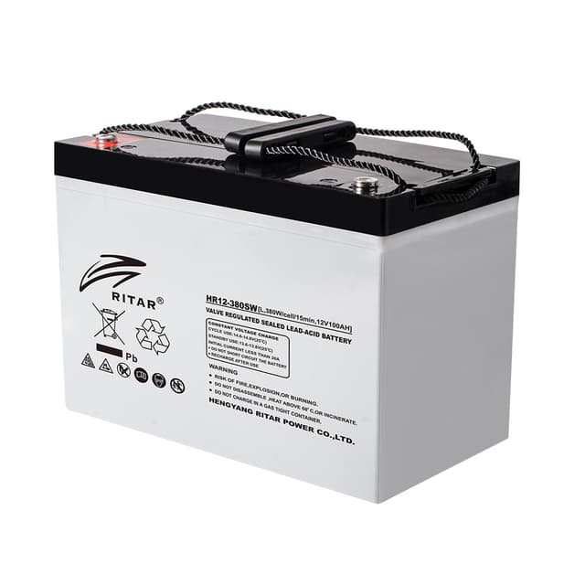 Батарея, Ritar, HR12-380SW, Свинцово-кислотная 12В 100 Ач, Вес нетто: 30 кг, Размер в мм.: 307*169*215